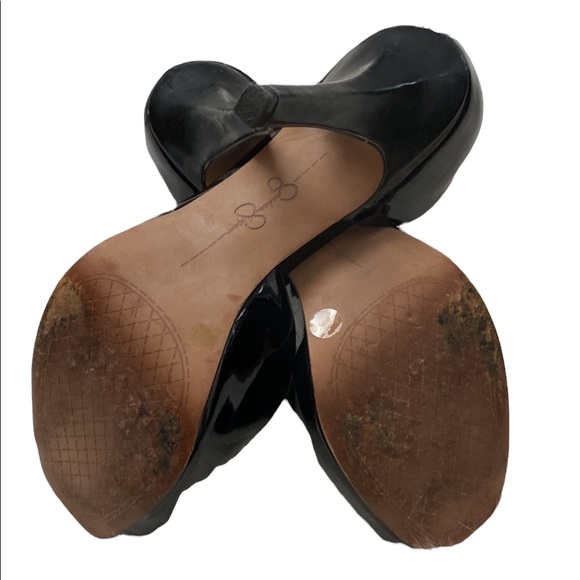 Black Jessica Simpson Peep Toe Patent Leather Heel - Picture 8 of 8